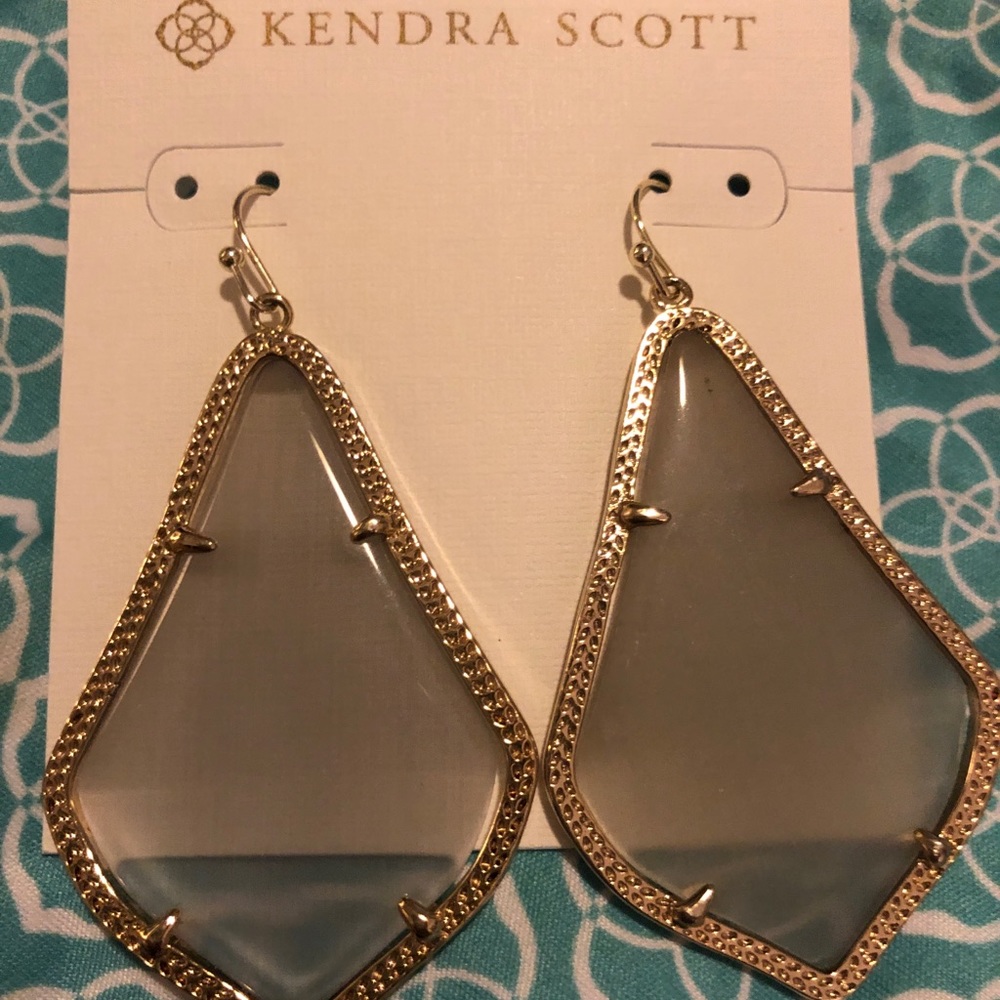 💛 Grey slate gold Kendra Scott Alexandra Earrings